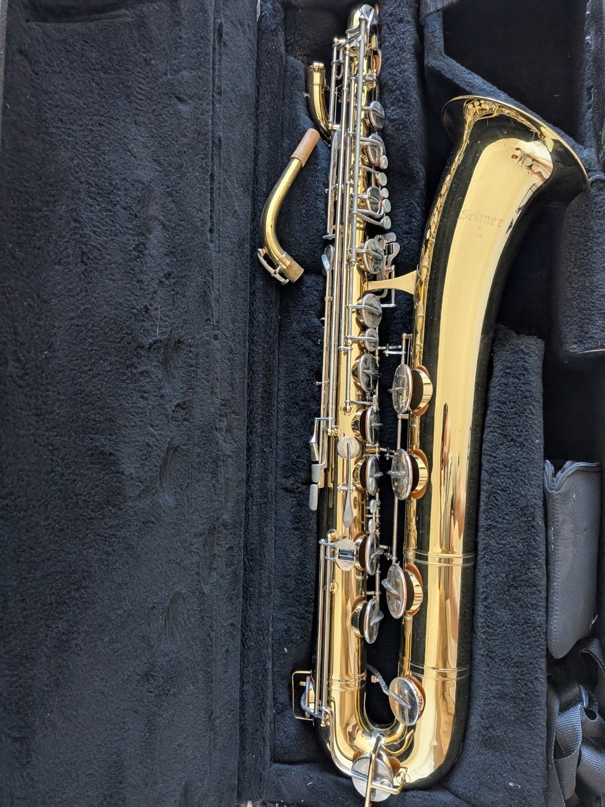 Selmer USA Bariton Saxofoon - Heeft onderhoud nodig, Ophalen, Gebruikt, Bariton, Met koffer