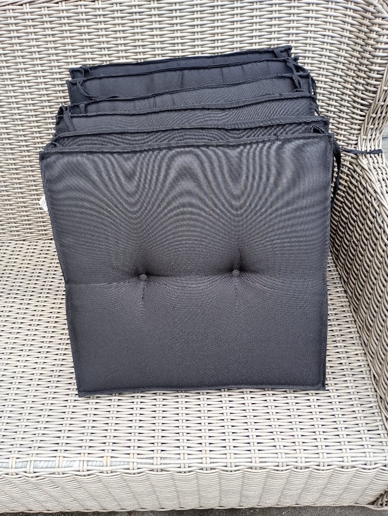 6 zwarte tuinkussens, Ophalen, Zo goed als nieuw, Stoel, Tuinset