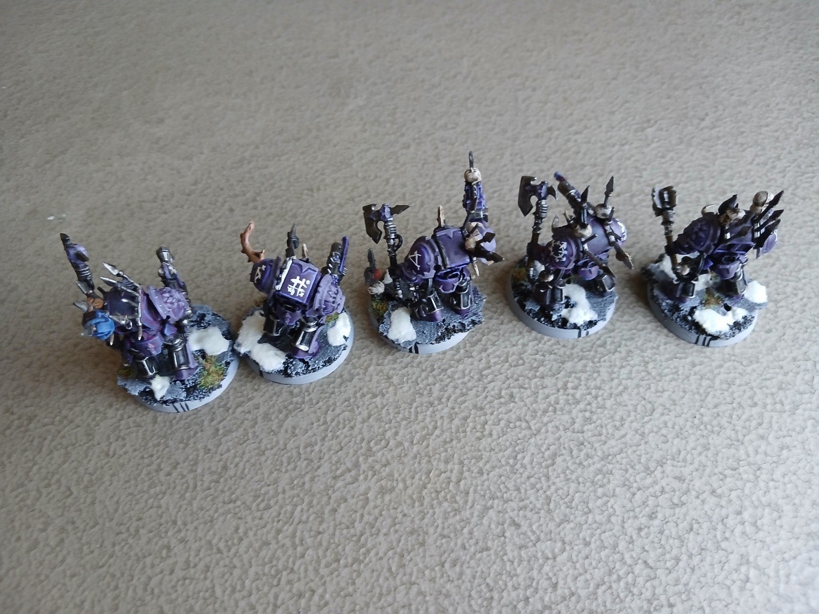 Warhammer 40K Chaos terminators (5 stuks), Figuurtje(s), Ophalen of Verzenden, Geverfd, Warhammer 40000