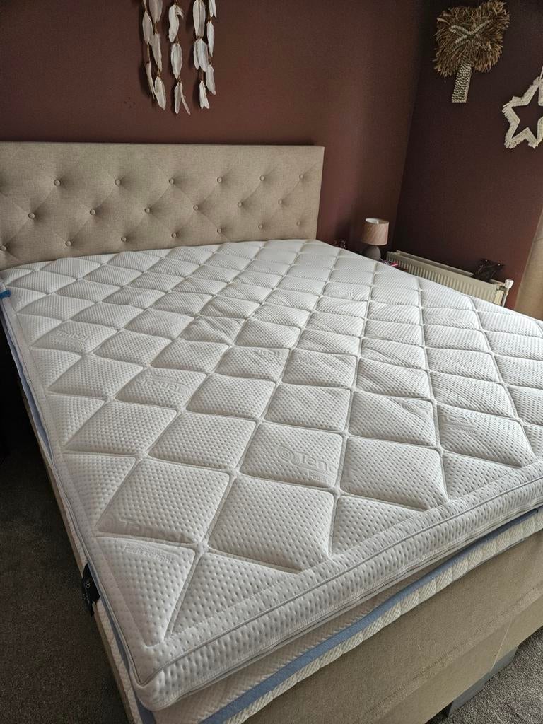 Tencel topper, koudschuim, 1,5 jaar oud, Ophalen, Tweepersoons, Zo goed als nieuw, Matras