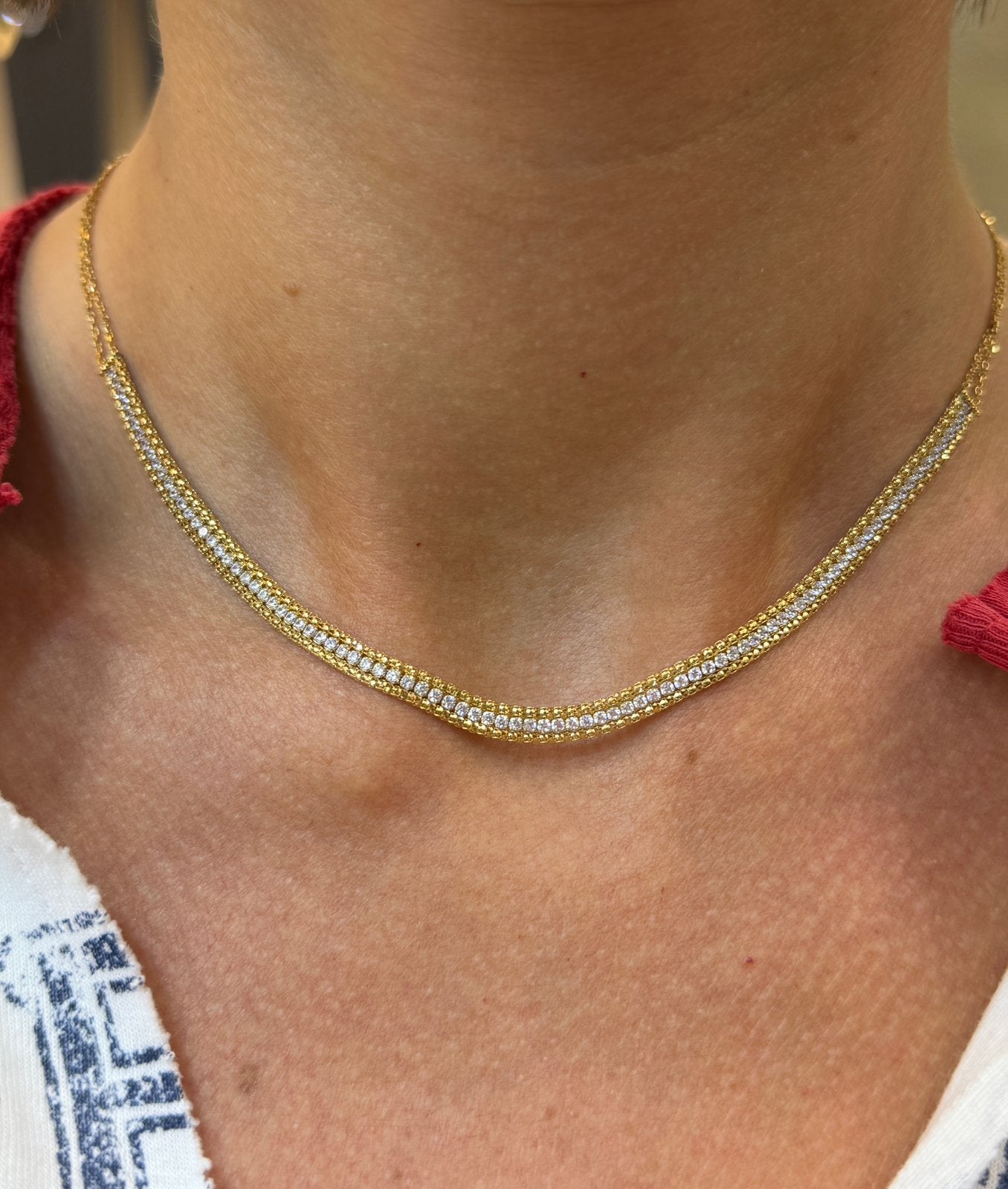 18KT Goud - Vrouwenset - Armband - Ketting - 9.7 Gram, Ophalen, Nieuw, Goud
