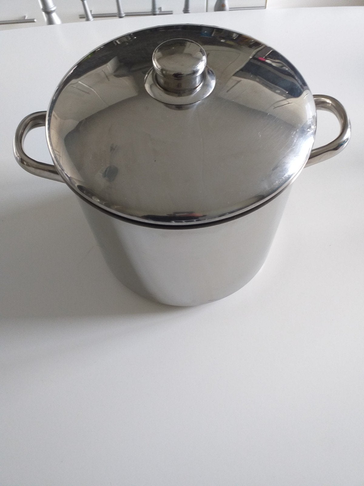 Grote RVS Kookpan 8 Liter met Deksel, Huis en Inrichting, Keuken | Potten en Pannen, Gebruikt, Ophalen of Verzenden, Rvs, Kookpan