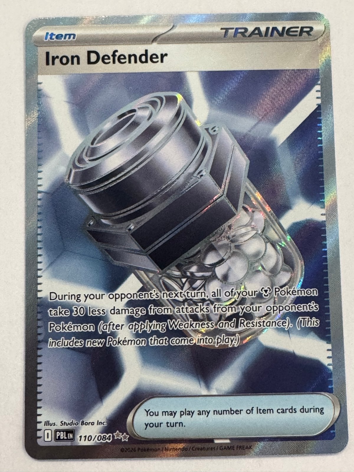Pokémon TCG: Iron Defender Trainer Kaart 110/084, Ophalen of Verzenden, Zo goed als nieuw, Losse kaart, Foil