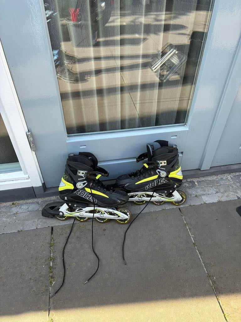 Roces inline skates, zwart met geel, maat 42, Sport en Fitness, Skeelers, Gebruikt, Ophalen of Verzenden, Inline skates 4 wielen