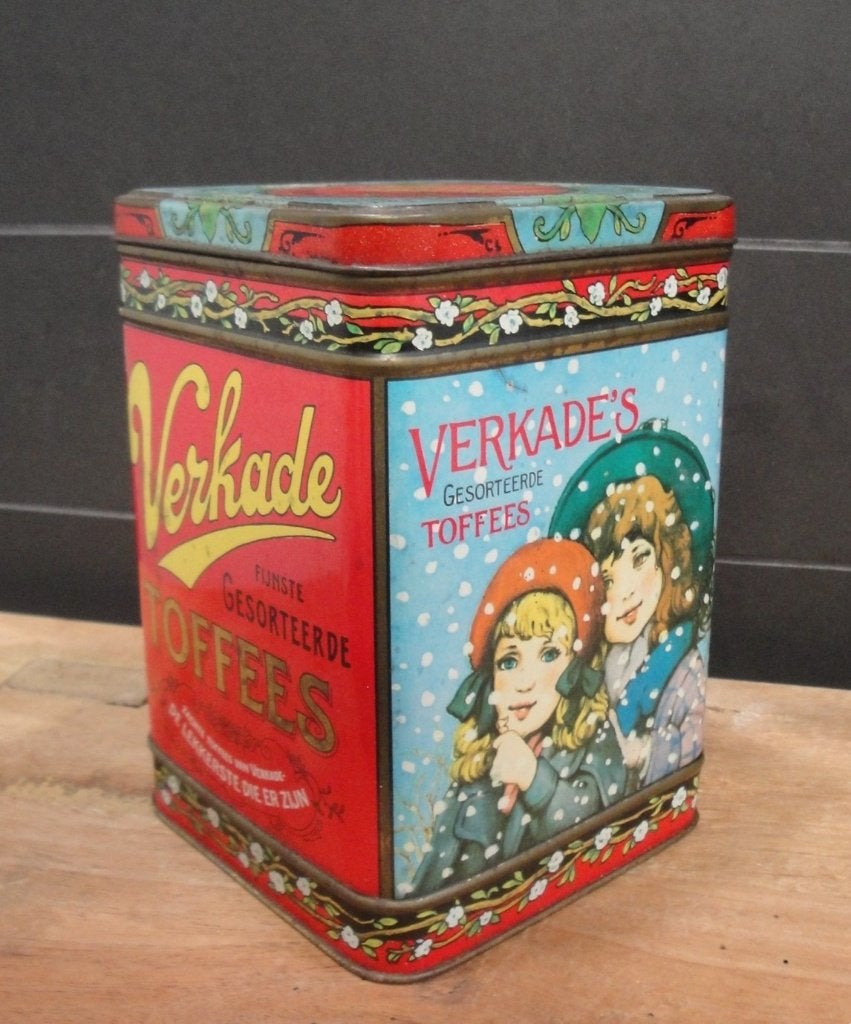 LEUK BROCANT "VERKADE" TOFFEES BLIK, Ophalen of Verzenden, Gebruikt, Overige, Verkade