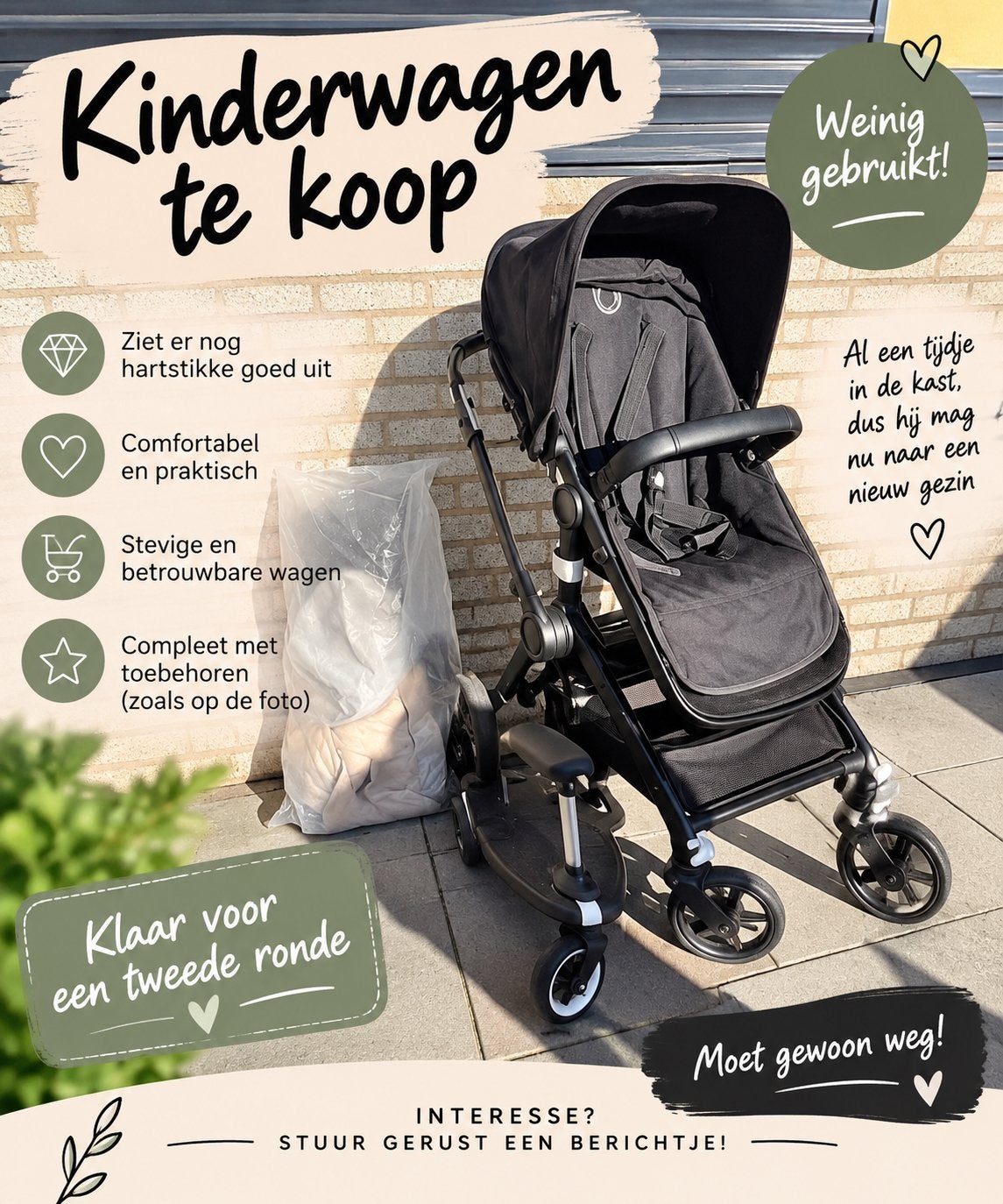 Bugaboo fox 2 Kinderwagen - compleet en zo goed als nieuw 🖤, Zo goed als nieuw, Met reiswieg, Ophalen, Kinderwagen