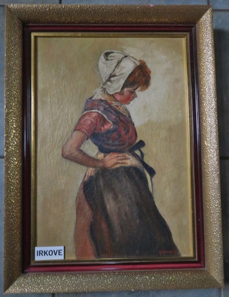 BIJZONDER FRAAI BOERENMEISJE * Olieverf op Linnen *, Antiek en Kunst, Kunst | Schilderijen | Klassiek, Portret of Personen, Klassiek