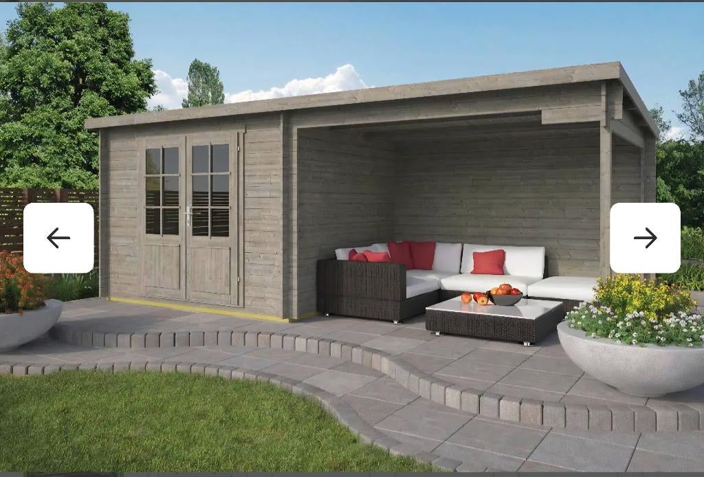 Tuinhuis met overkapping Freddy, Ophalen, 200 tot 400 cm, Overige typen, Nieuw