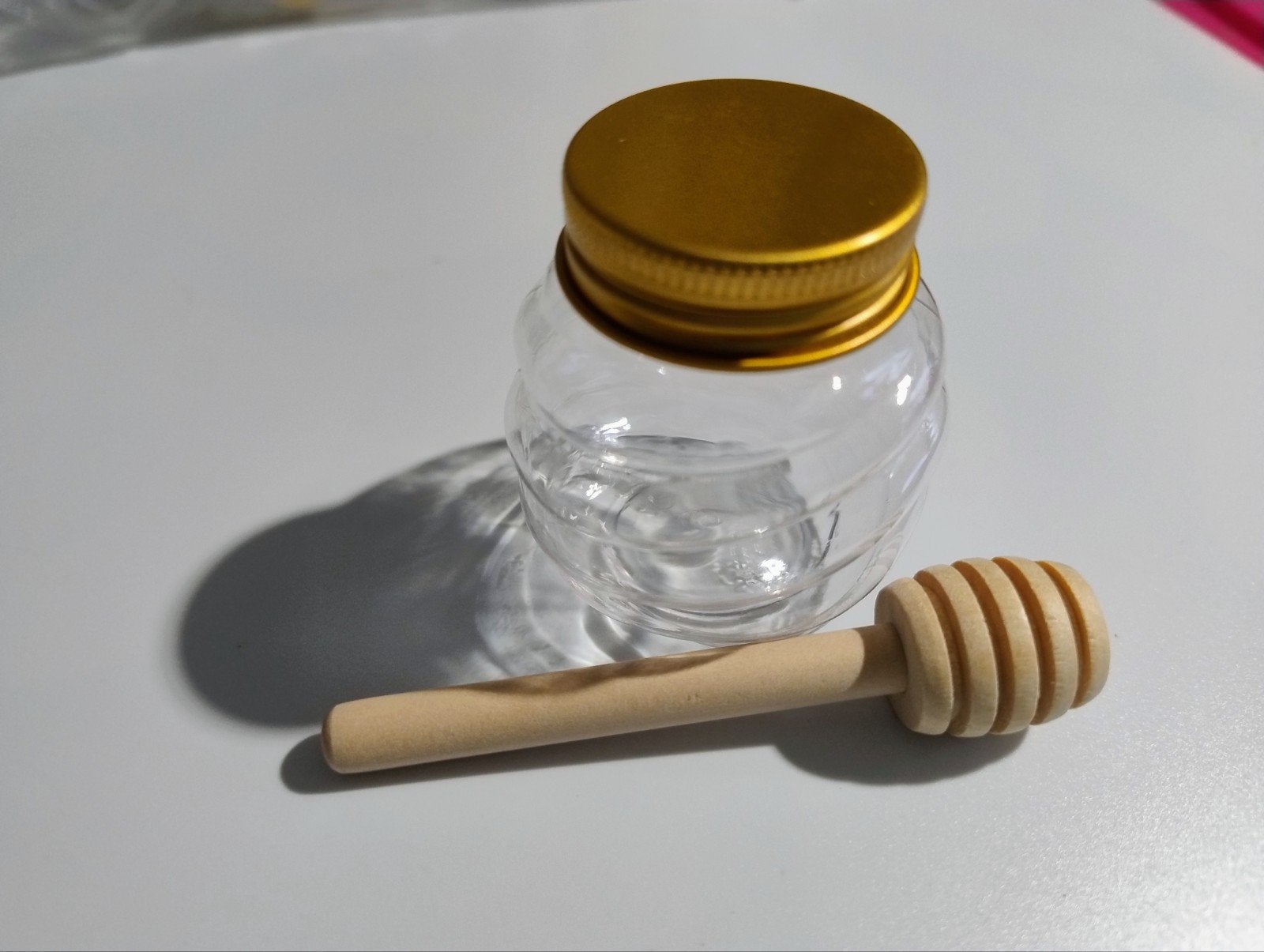 Mini honingpotjes met dippers - 24 stuks, Voorraadpot, Ophalen of Verzenden, Nieuw, Kunststof
