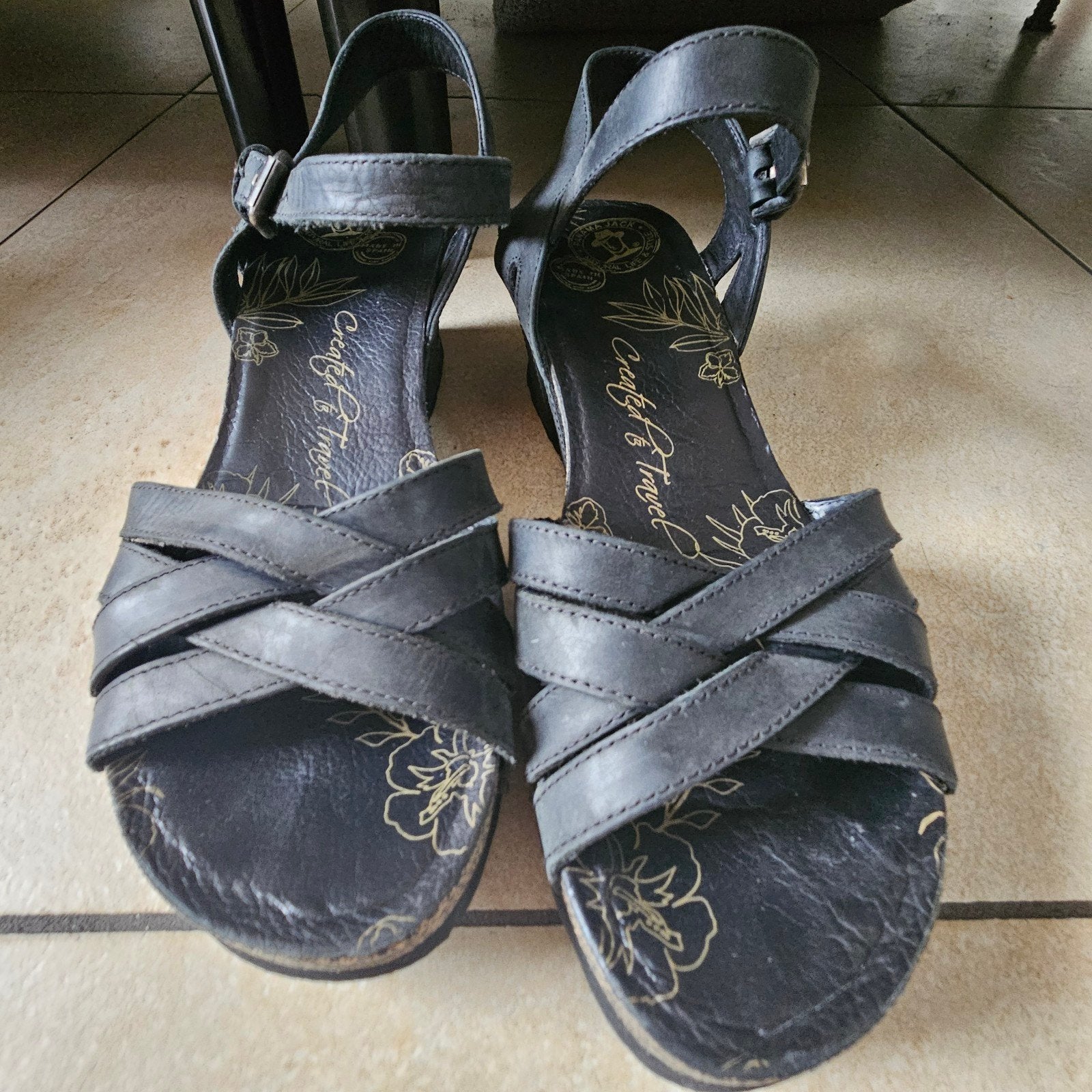 Panama Jack sandalen maat 41, zwart, zo goed als nieuw, Zwart, Panama Jack, Gedragen, Sandalen of Muiltjes