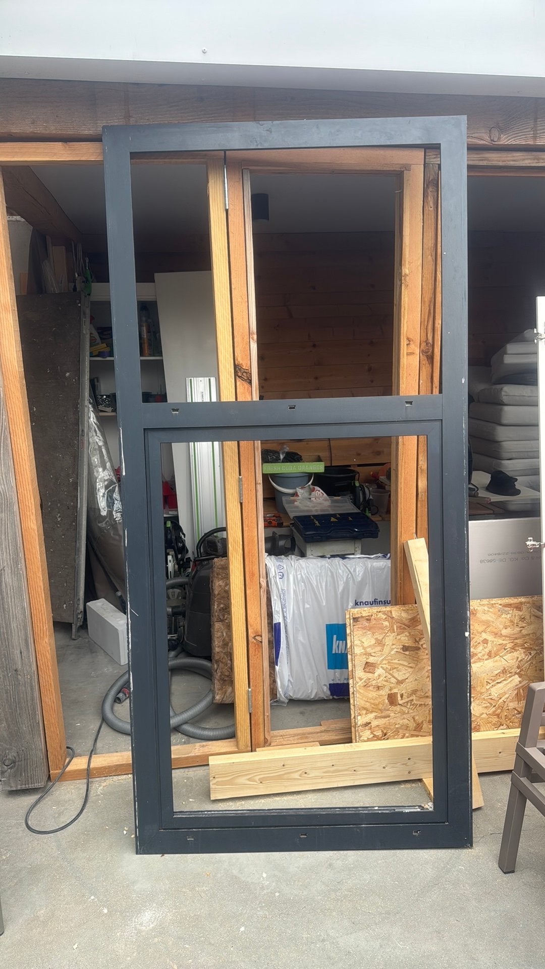 Aliplast alum kozijn triple glas draai kiep, Gebruikt, Raamkozijn, 150 tot 225 cm, Metaal
