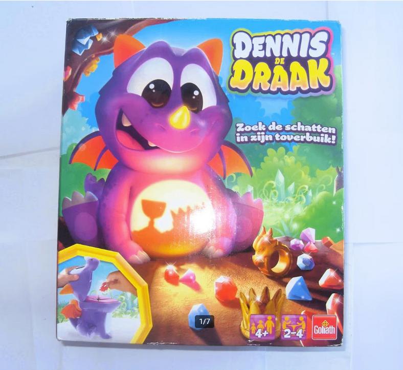 Dennis de Draak / schatten zoeken / spelletje kids, Een of twee spelers, Ophalen of Verzenden, Zo goed als nieuw, Goliath