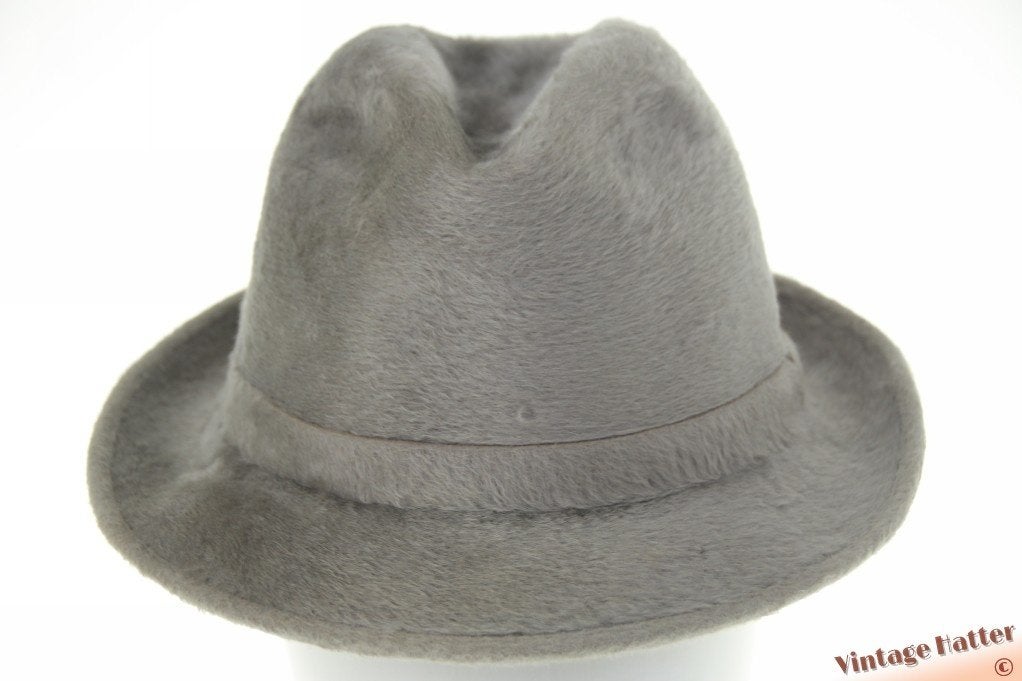 Vintage Gleufhoed Panizza DeLuxe zilvergrijs zacht vilt 57, Hoed, Ophalen of Verzenden, Panizza, 57 cm (M, 7⅛ inch) of minder