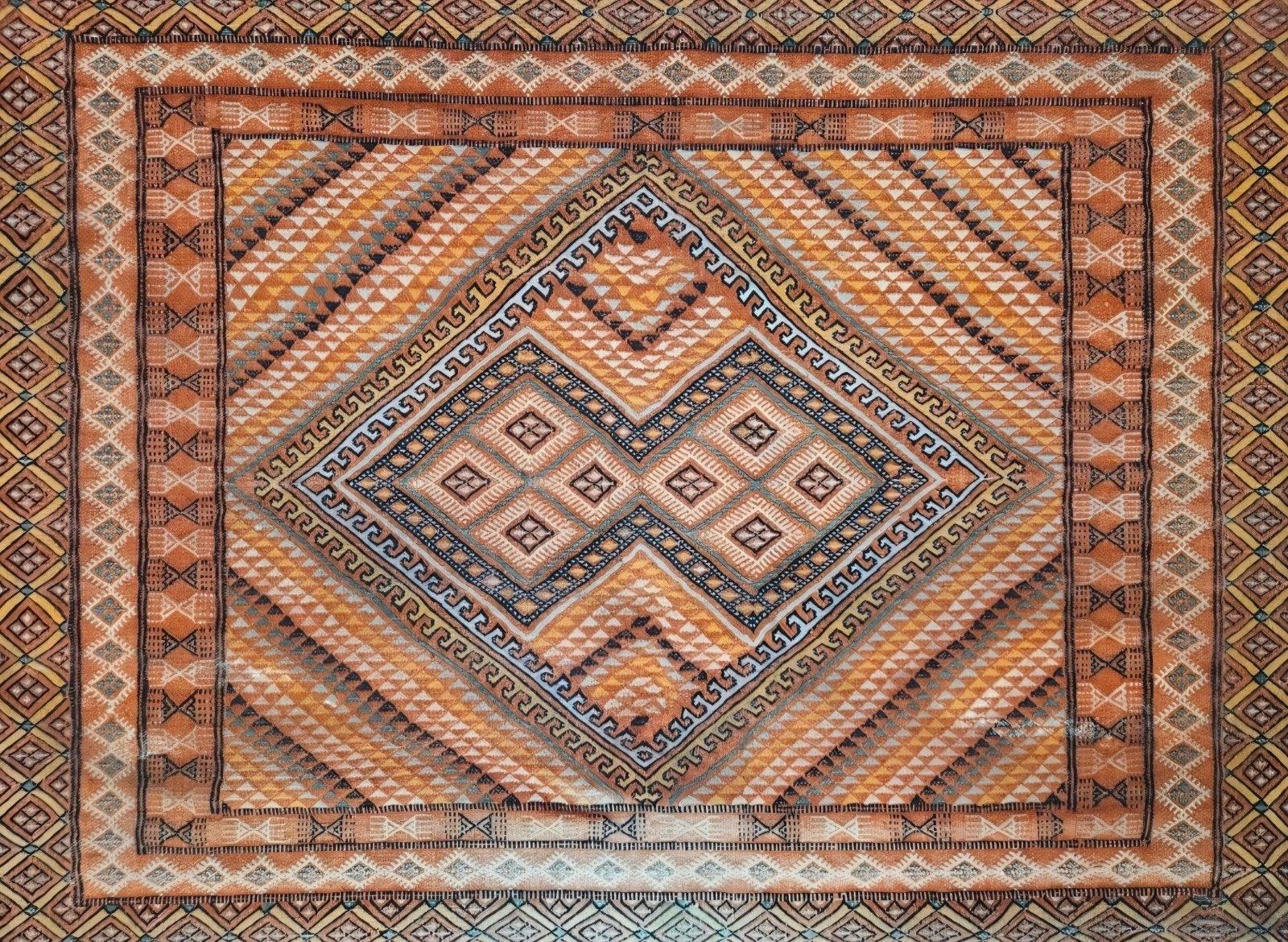 Handgeweven oosterse vintage kelim geometric 194x266cm, Berber, Vintage, Etnisch, Gebruikt, 150 tot 200 cm, 200 cm of meer