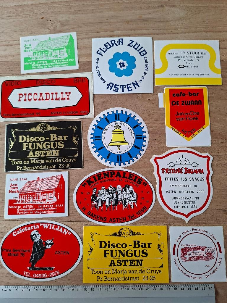 Stickers Asten bar disco cafe, Ophalen of Verzenden, Zo goed als nieuw, Bedrijf of Vereniging
