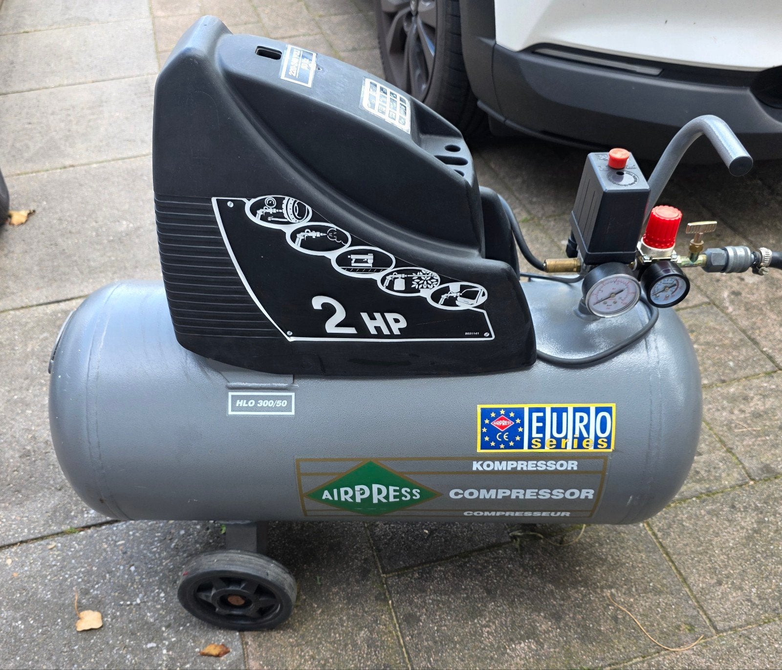 50 liter Airpress compressor Montecarlo OL-231, Doe-het-zelf en Verbouw, Ophalen, 6 tot 10 bar, Zo goed als nieuw, Minder dan 200 liter/min