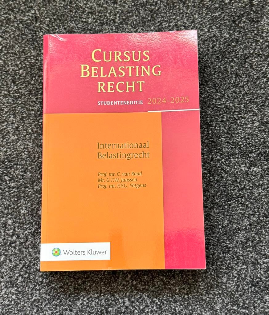Studenteneditie Cursus Belastingrecht Internationaal 2024/25, Ophalen of Verzenden, Zo goed als nieuw, WO