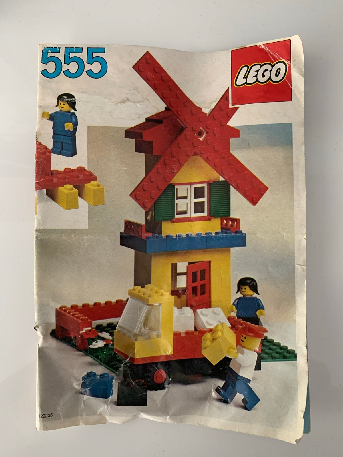 Lego 555 Windmolen met vrachtwagen en figuren, Gebruikt, Overige thema's, Lego, Ophalen of Verzenden