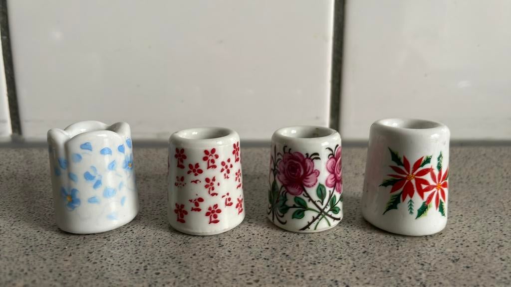 Verschillende mini kandelaars porselein retro W Germany, Huis en Inrichting, Woonaccessoires | Kandelaars en Kaarsen, Ophalen of Verzenden
