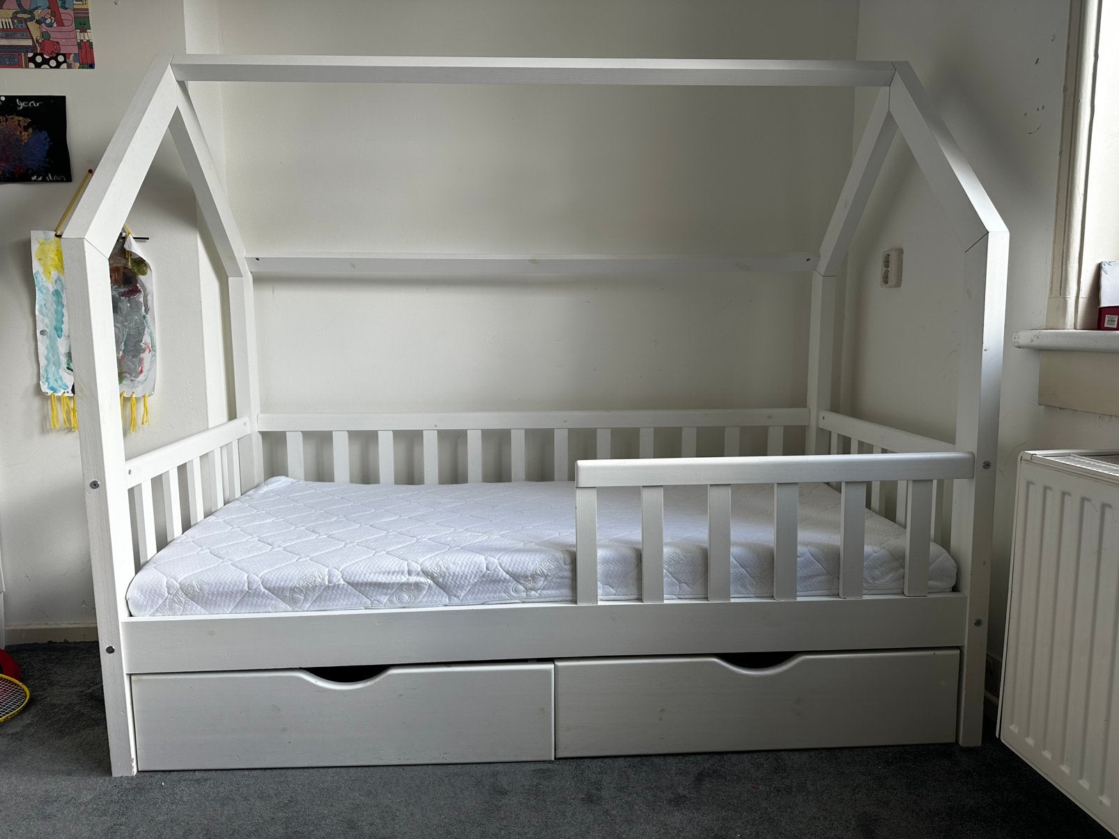 Bedhuisje peuter bed hout, Ophalen, Gebruikt, 70 tot 85 cm, 140 tot 160 cm