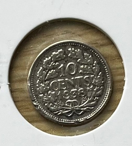 ZILVEREN DUBBELTJE (10cent) WILHELMINA 1938., Postzegels en Munten, Munten | Nederland, Zilver, Ophalen of Verzenden, 10 cent