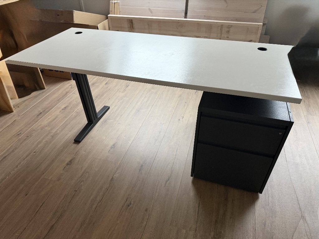 bureau met ladekast (175X75X75), Ophalen, Met lades, Gebruikt, 175 cm