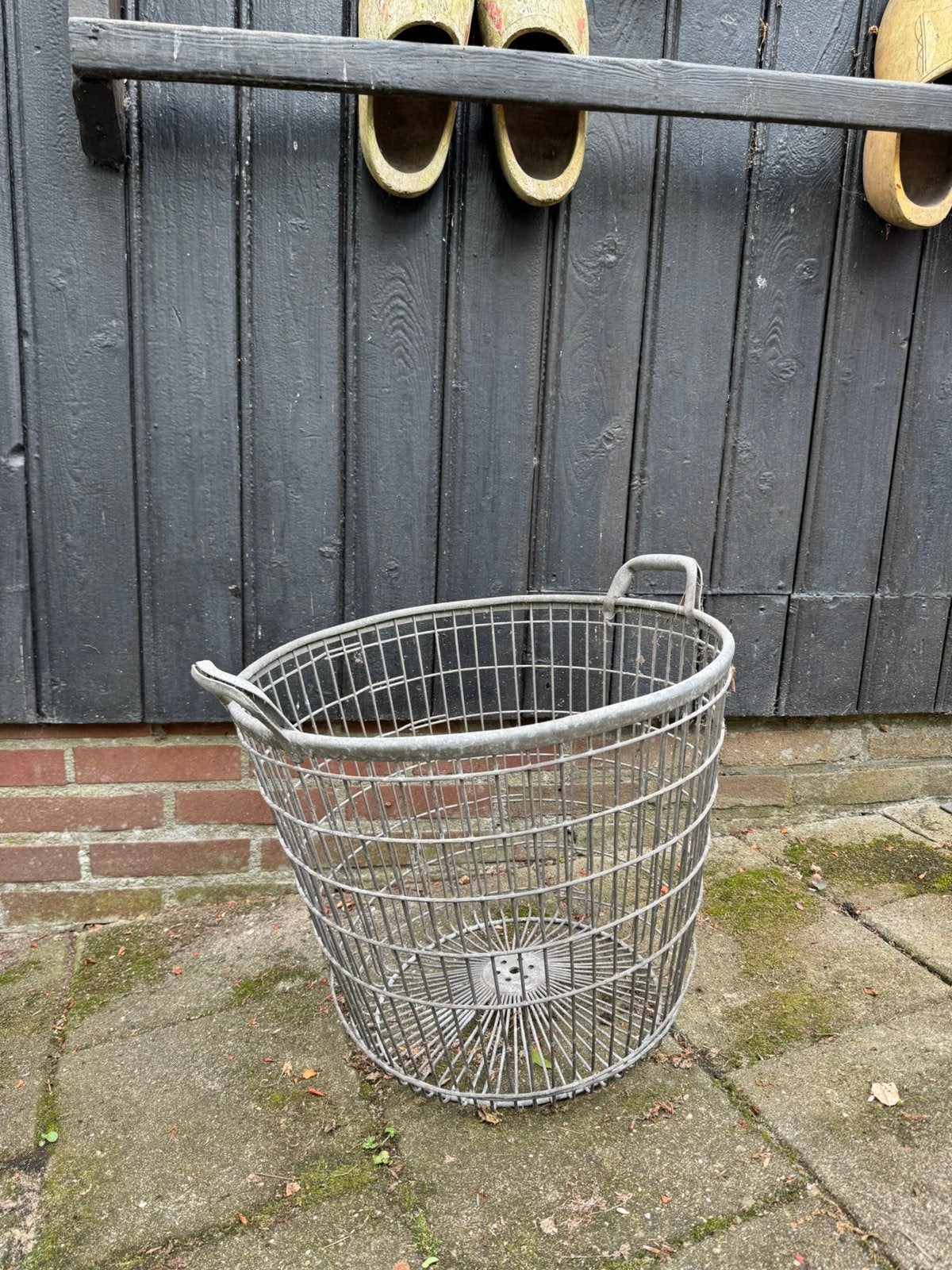 Vintage metalen wasmand/opbergmand, Ophalen