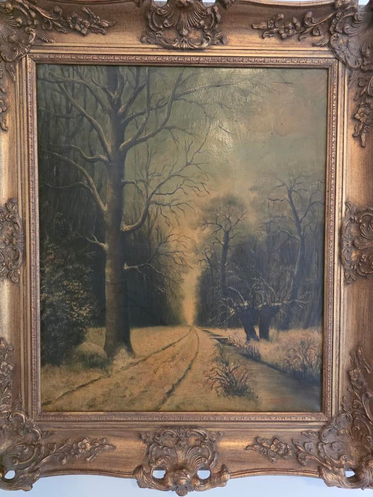 Schilderij 'Winterlandschap' door M. v/d Sangen, Ophalen