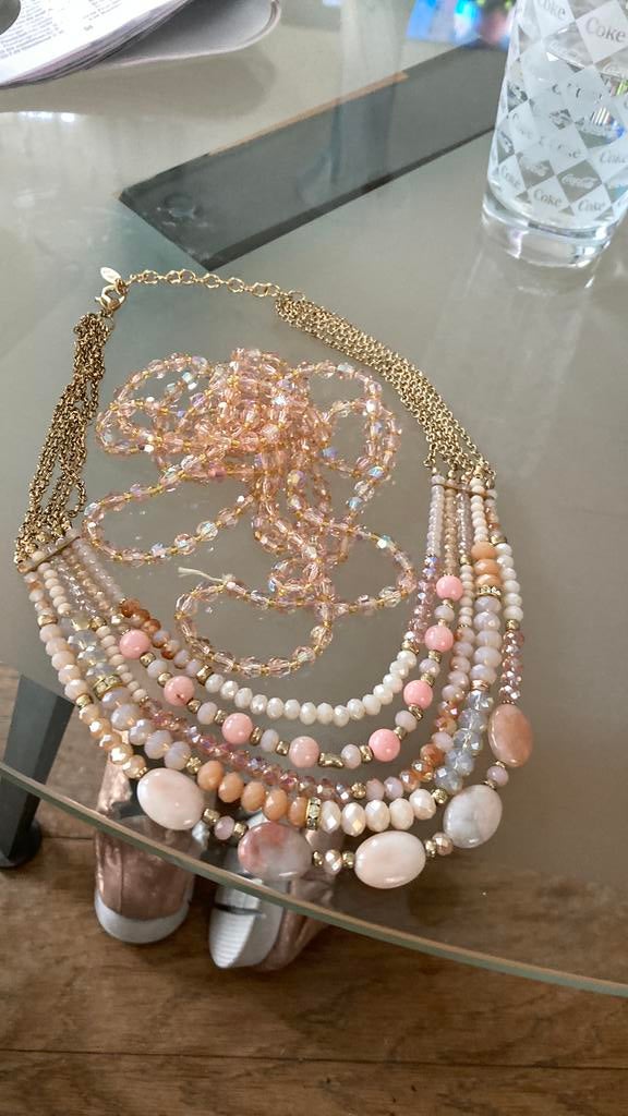 Ibiza ketting steentjes en kraaltjes, Ophalen of Verzenden, Zo goed als nieuw, Overige materialen