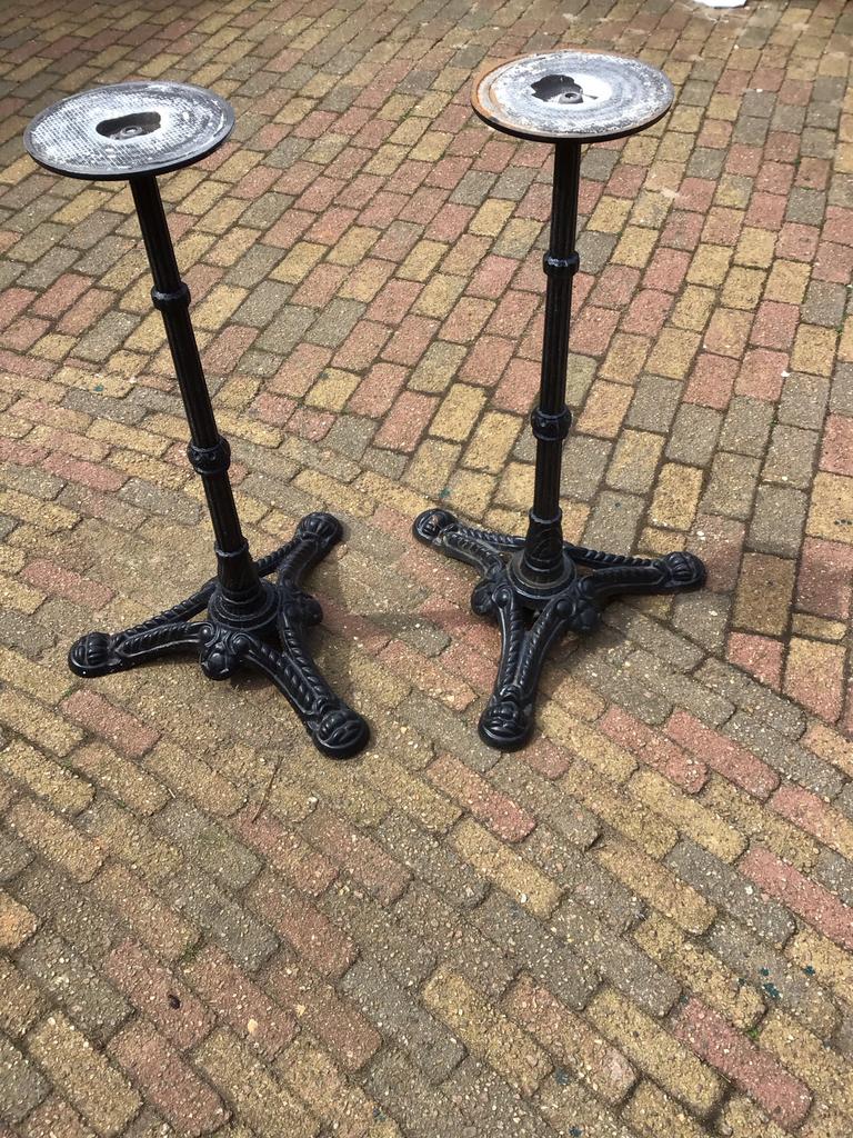 Set van 2 gietijzeren tafelpoten, zwart, robuust, Ophalen, Tafelpoot, Gebruikt, Minder dan 50 cm