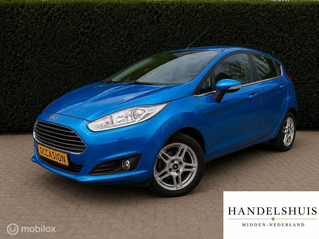 Ford Fiesta 1.0Titanium101pk5-drsAirco15"VelgenParkeersensor, Voorwielaandrijving, Gebruikt, Zwart, Blauw