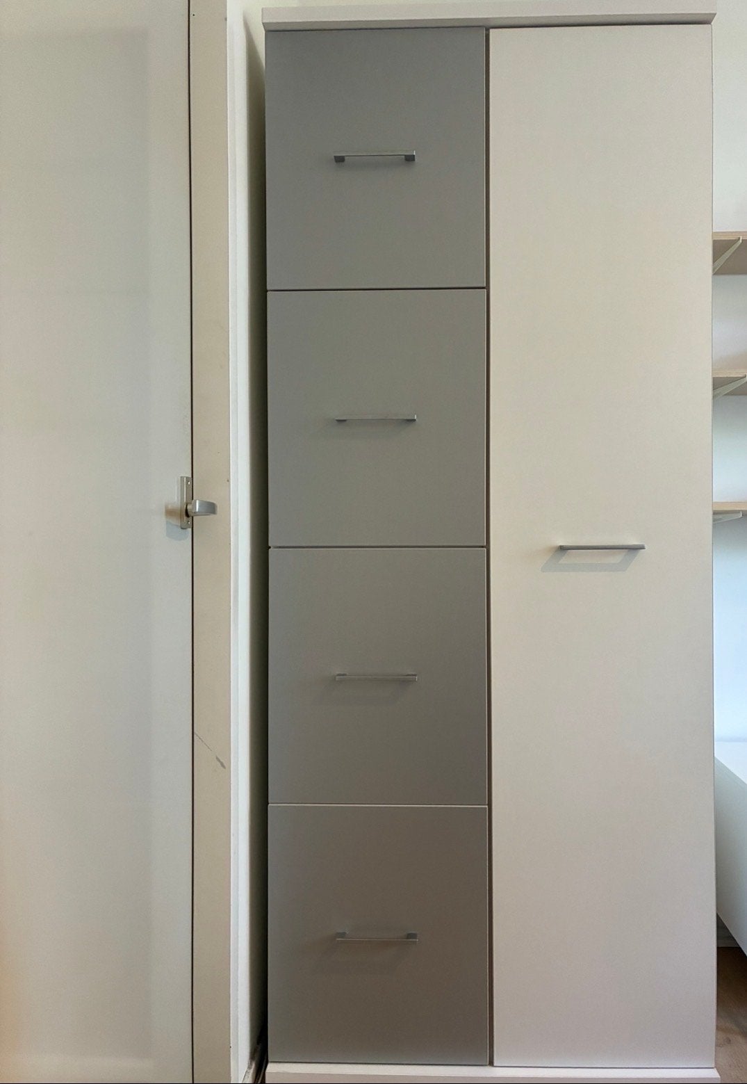 Kledingkast met lades en hangruimte - 200x83x58 cm, Gebruikt, 200 cm of meer, Eikenhout, 50 tot 100 cm