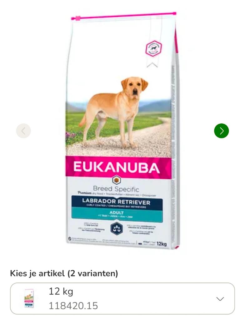 Eukanuba Labrador Retriever brok - ruilen, Dieren en Toebehoren, Dierenvoeding, Ophalen, Hond