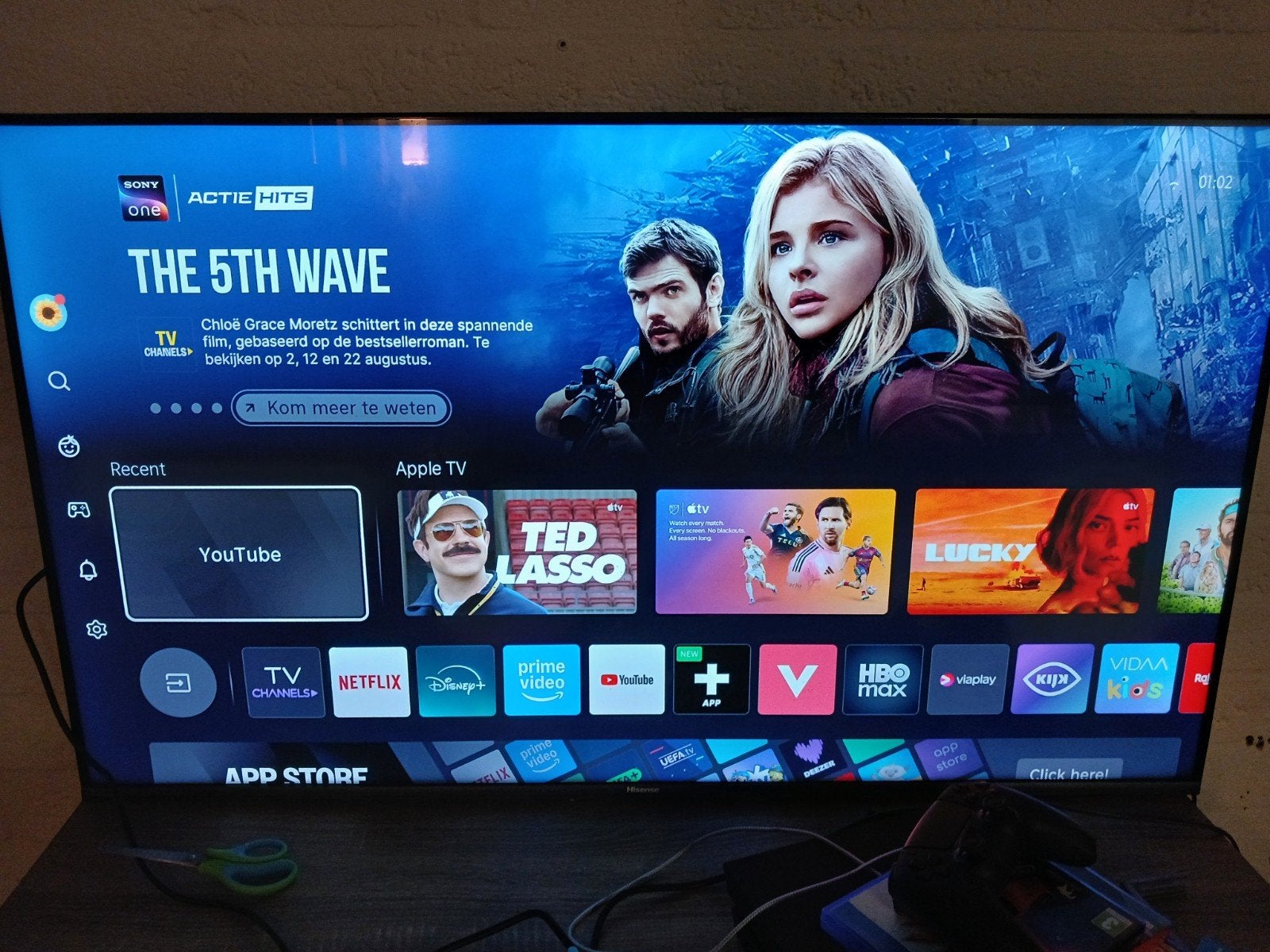 Hisense TV 50A70KQ - Zonder voet, geschikt voor wandmontage, QLED, 50 Hz, Zo goed als nieuw, 100 cm of meer