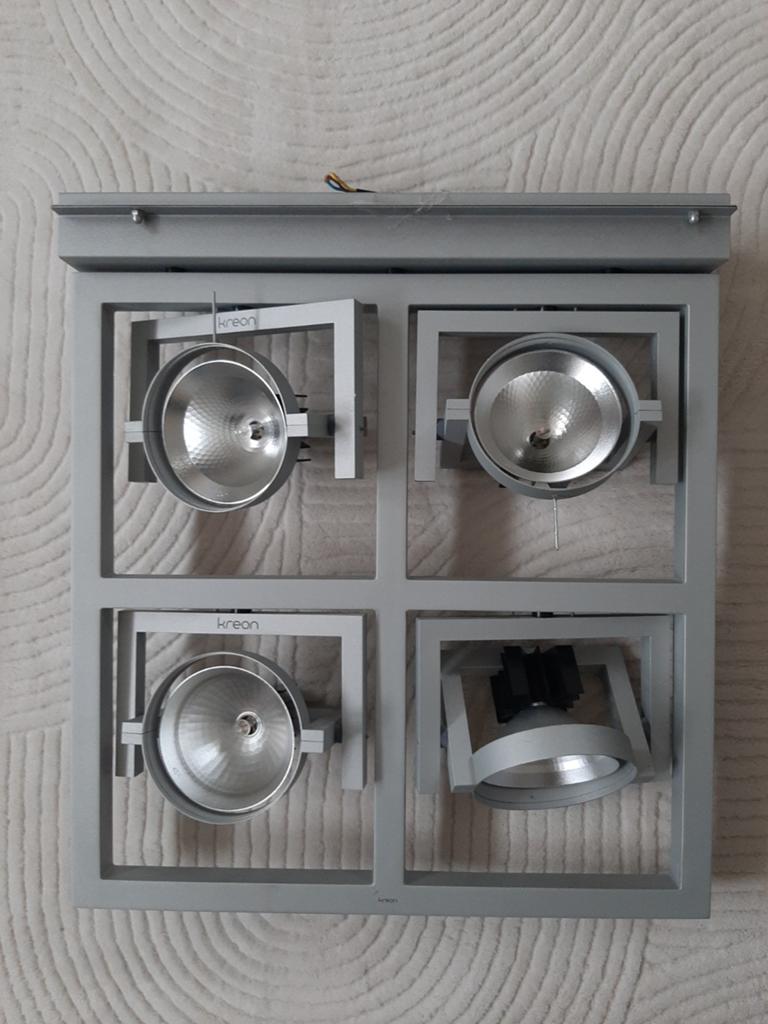 Kreon design plafondlamp met 4 spots, Ophalen, Zo goed als nieuw, Plafondspot of Wandspot