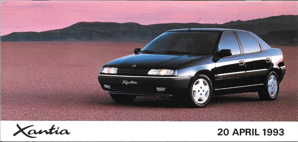 Prijslijst Citroën Xantia, april 1993 (10x21 cm.), Ophalen of Verzenden, Nieuw, Citroën