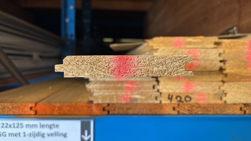 Vuren B 22x125mm 420cm met 1-zijdig velling (23 stuks), Ophalen, Minder dan 25 mm, Nieuw, Plank