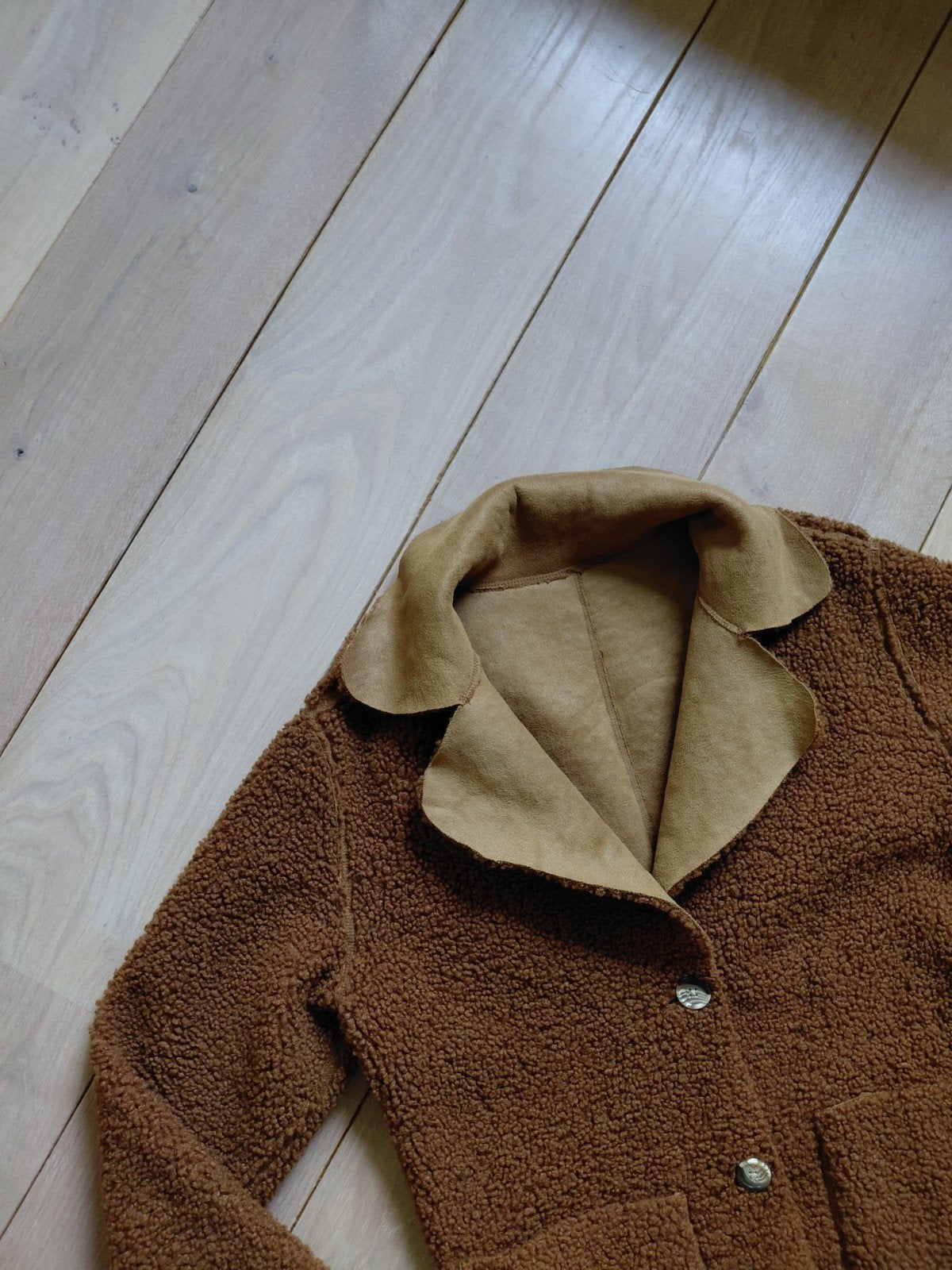 als nw bruine teddy dames jas maat S/M, Ophalen of Verzenden, Zo goed als nieuw, Maat 38/40 (M), Bruin