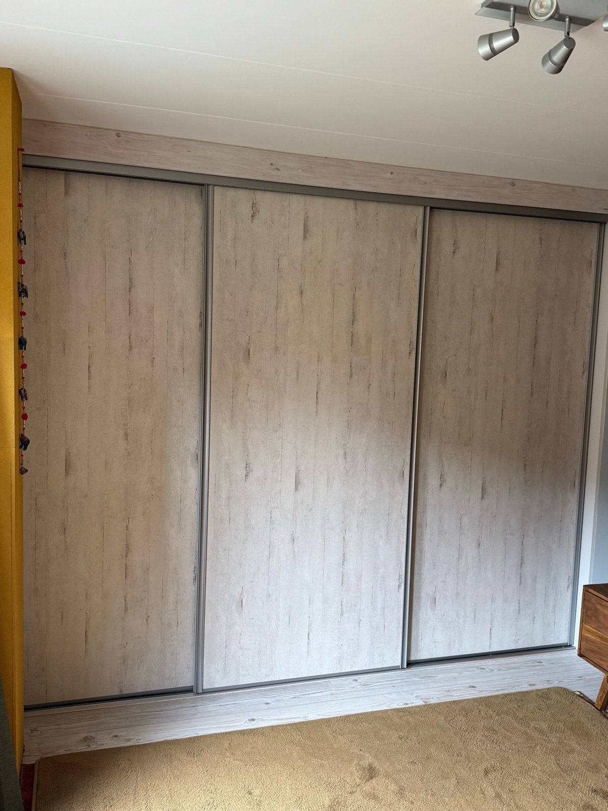 Raffito Schuifwand Kast - Steigerhout Motief, Ophalen, 200 cm of meer, Zo goed als nieuw, 200 cm of meer