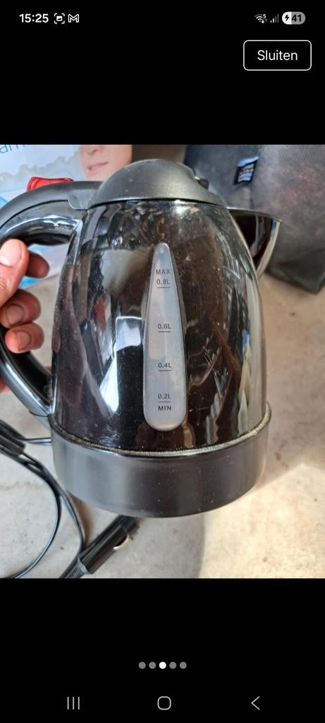 Compacte 12V waterkoker voor auto of camper, Witgoed en Apparatuur, Waterkokers, Minder dan 1 liter, Ophalen of Verzenden, Gebruikt
