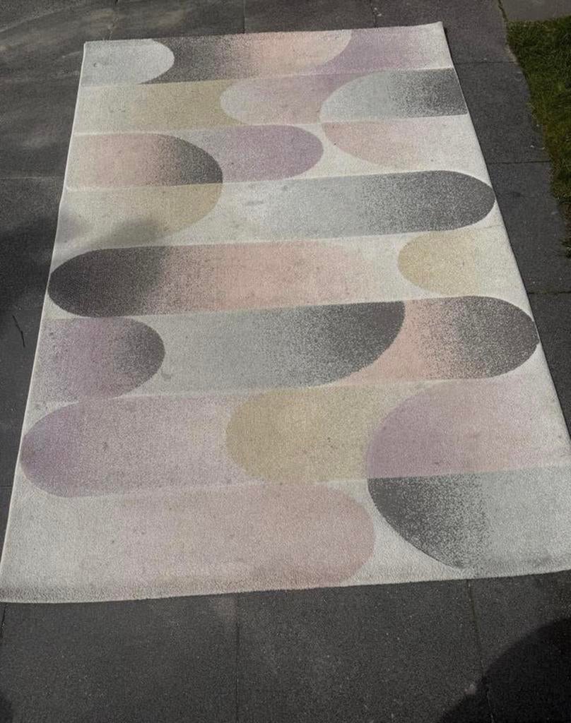 Vloerkleed retro look, pastel tinten!160230cm, 150 tot 200 cm, 200 cm of meer, Ophalen of Verzenden, Zo goed als nieuw