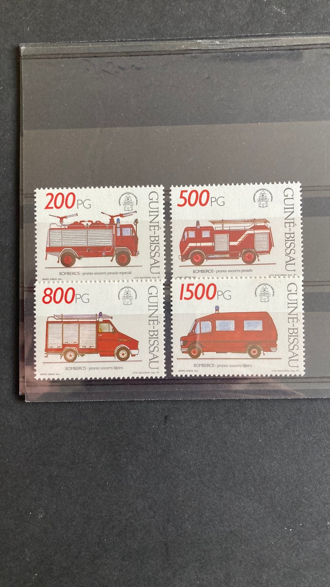 Guinee b 1143/46 brandweer auto post fris/1875, Ophalen of Verzenden, Auto's