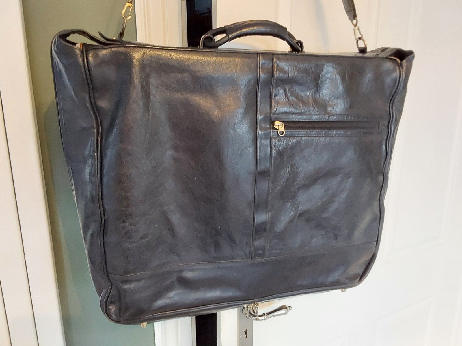 dik leren kledingtas, Sieraden, Tassen en Uiterlijk, 40 tot 60 cm, 30 cm of meer, Bruin, Minder dan 35 cm