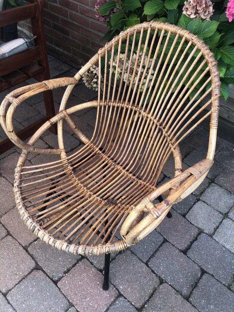 vintage Rohé Noordwolde rotan fauteuil, Ophalen