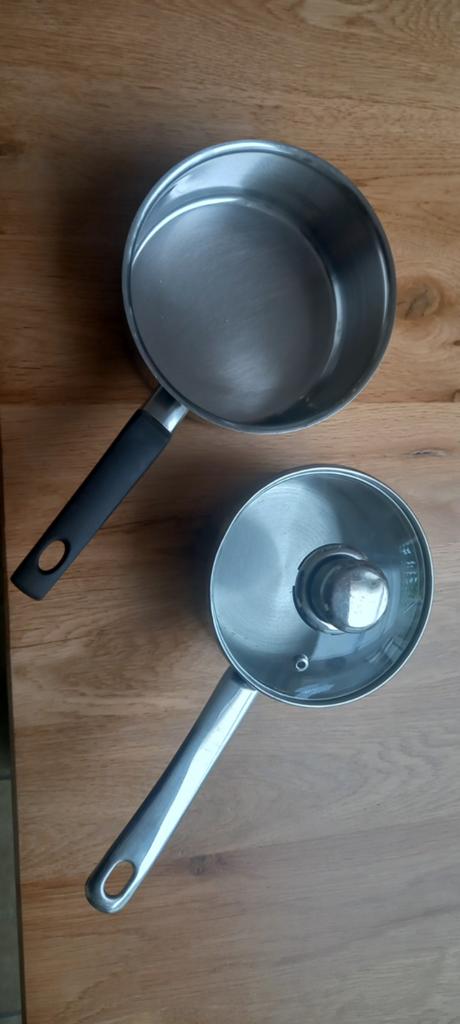Set van 2 RVS pannen met deksel, Ophalen, Gebruikt, Rvs