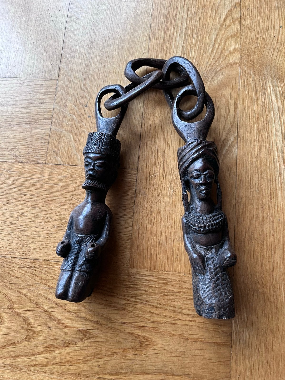 Afrikaans houten beeld: man en vrouw, symbool huwelijk, Ophalen of Verzenden