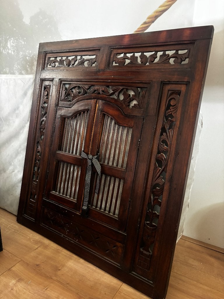 Authentiek handgesneden hout Luik/ decoratief wandpaneel, Ophalen
