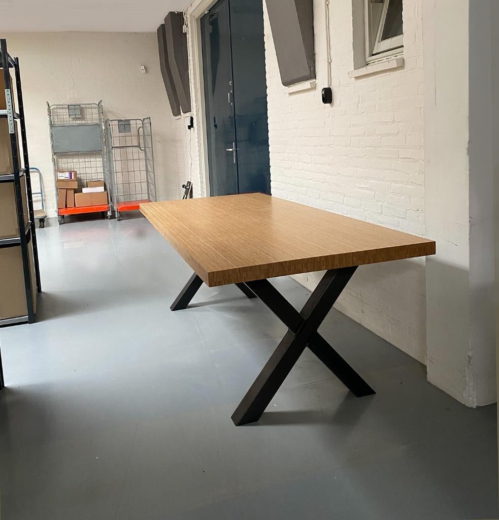 Bamboe Design Eettafel, Huis en Inrichting, Tafels | Eettafels, 200 cm of meer, 50 tot 100 cm, Zo goed als nieuw, Vijf personen of meer