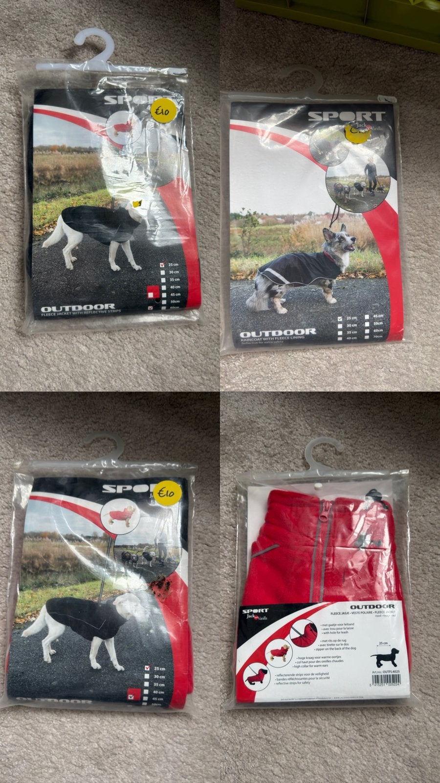 3 nieuwe hondenjasjes 25cm, Dieren en Toebehoren, Overige maten, Overige merken, Met capuchon, Nieuw