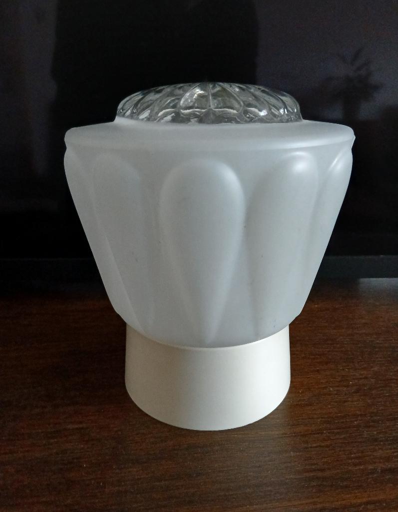 vintage Art Deco plafondlamp, 2 tonige plafonnière - Thabur, Huis en Inrichting, Verzenden, Gebruikt, Glas, Art Deco, Thabur